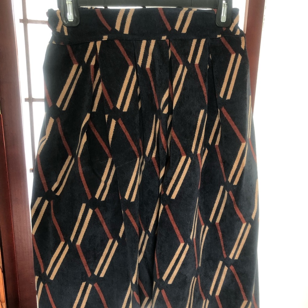 Corduroy knee length skirt